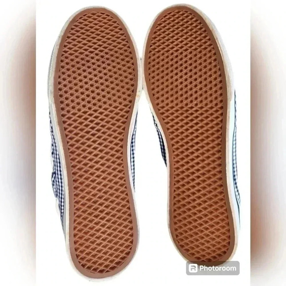 Vans Sneakers Shoes Blue White Gingham Canvas Womens 5.5 Mens 4 - Picture 4 of 5